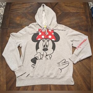 Disney Minnie Mouse Hoodie Girls XXL (19) Gray Pullover Sweatshirt